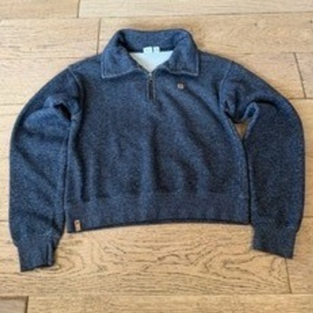TenTree Quarter Zip Pullover Sweater XS Charcoal Gray Excellent Marled‎ (1684)